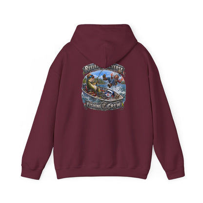 Fishing Crewneck Hoodie — "Reeled in Reverse" Graphic
