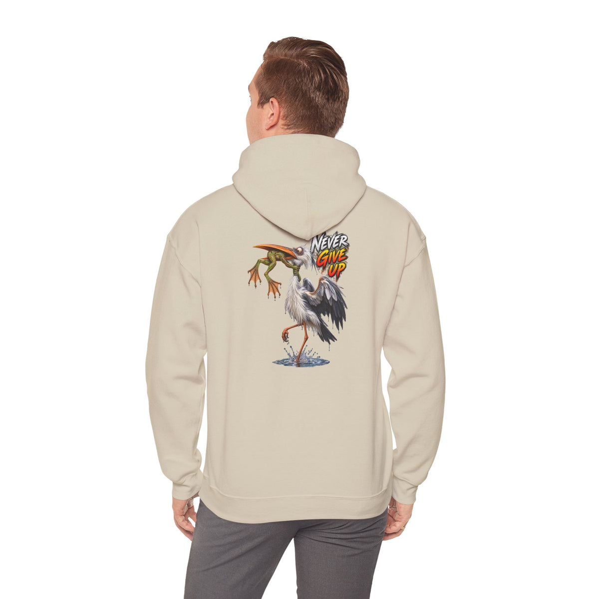 Never Give Up Stork & Frog Crewneck Hoodie
