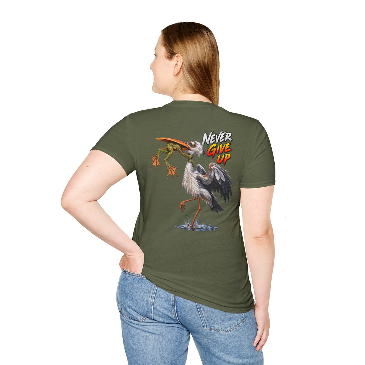 Never Give Up Stork & Frog T-Shirt - Personalized