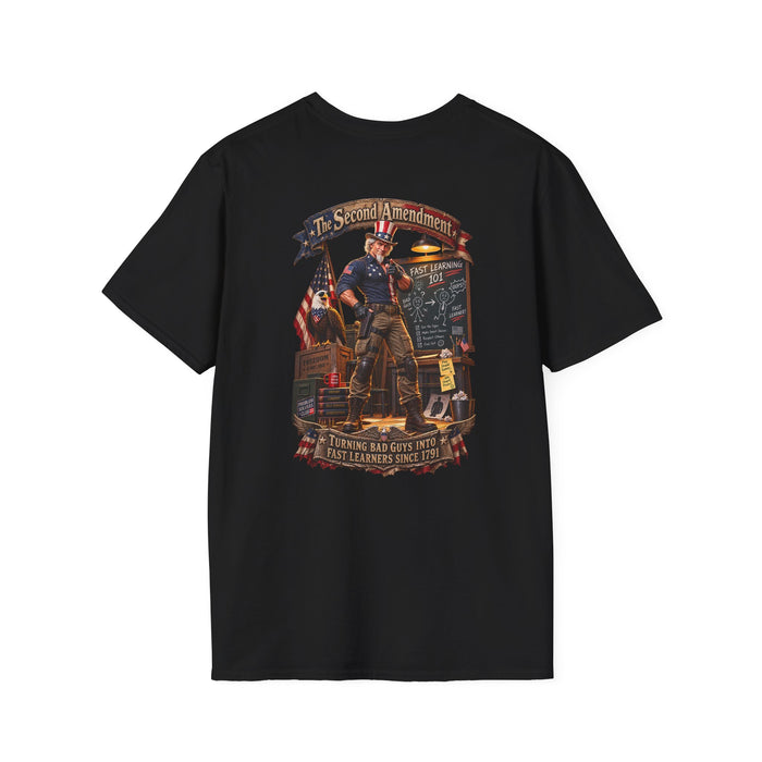 Patriotic Revolutionary War T-Shirt — Vintage American Flag Sleeves