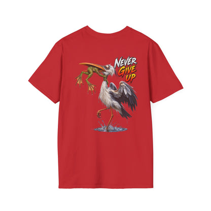 Never Give Up Stork & Frog T-Shirt