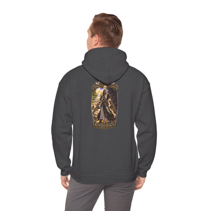 Hoodie: Gothic Angel Guardian Back Print Hoodie – Dark Fantasy Streetwear - Personalized