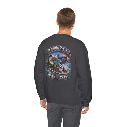 Fishing Crewneck Sweatshirt — "Reeled in Reverse" Graphic - Personalized