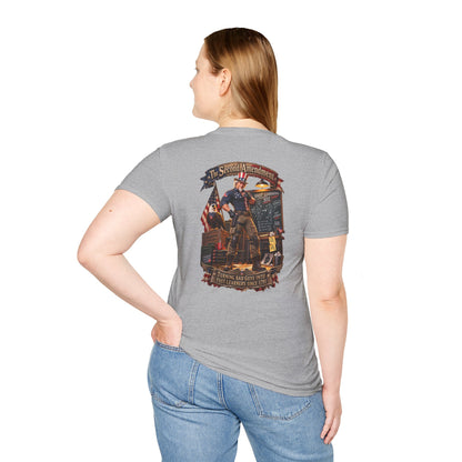 Patriotic Revolutionary War T-Shirt — Vintage American Flag Sleeves