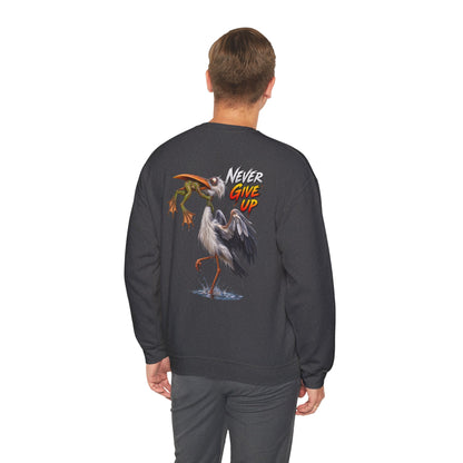 Never Give Up Stork & Frog Crewneck Sweatshirt - Personalized