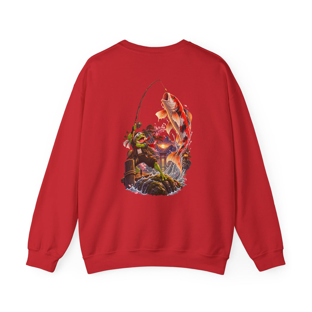 Koi Fishing Crewneck Sweatshirt — Asian Garden Koi Pond Graphic - Personalized