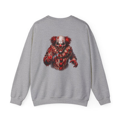 Horror Clown Bear Sweatshirt — Creepy Bloodied Teddy Graphic Sweatshirt