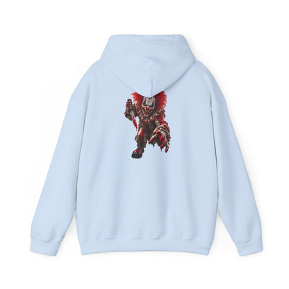 Horror Clown Graphic Hoodie — Creepy Red Pennywise Style Back Print