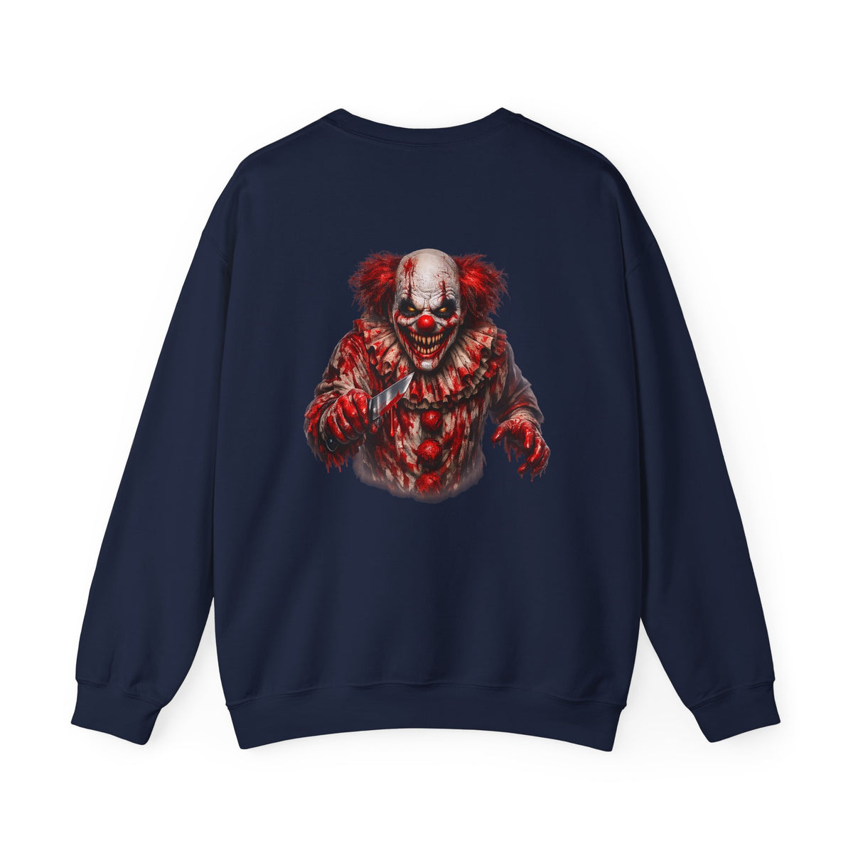 Horror Clown Bear Sweatshirt — Creepy Bloodied Teddy Graphic Sweatshirt
