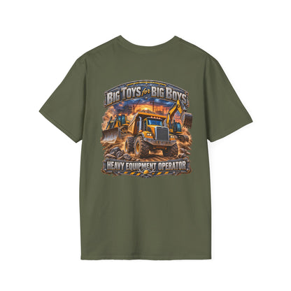 Heavy Equipment Operator T-Shirt — "Big Toys for Big Boys" Construction Truck Graphic - Personalized
