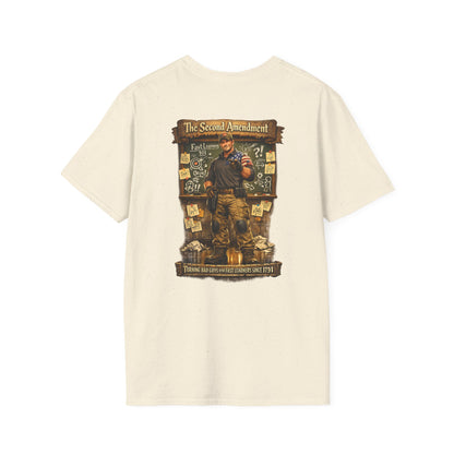 Patriotic Veteran Tribute T-Shirt— American Flag Sleeves & Military Honor Back Print