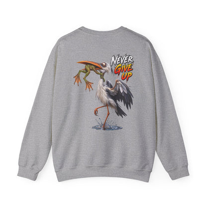 Never Give Up Stork & Frog Crewneck Sweatshirt
