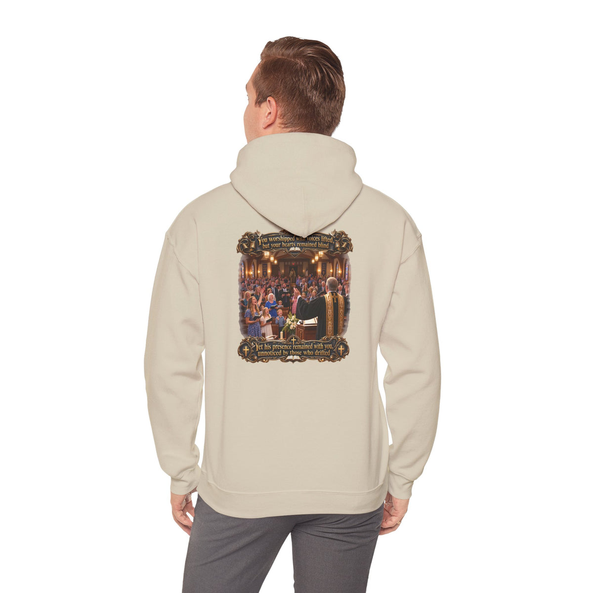 Religious Choir Scene Hoodie — Church Service Illustration - Personalized