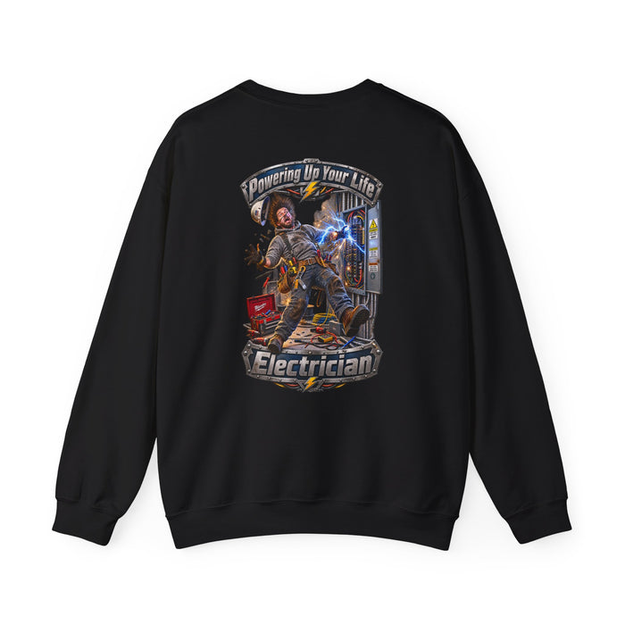 Funny Electrician Crewneck Sweatshirt — 'Powering Up Your Life' Tradesman Gift - Personalized
