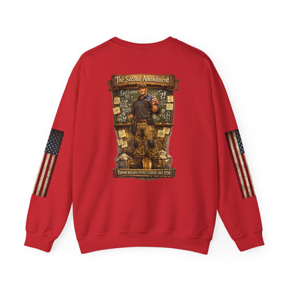 Patriotic Veteran Tribute Crewneck — American Flag Sleeves & Military Honor Back Print