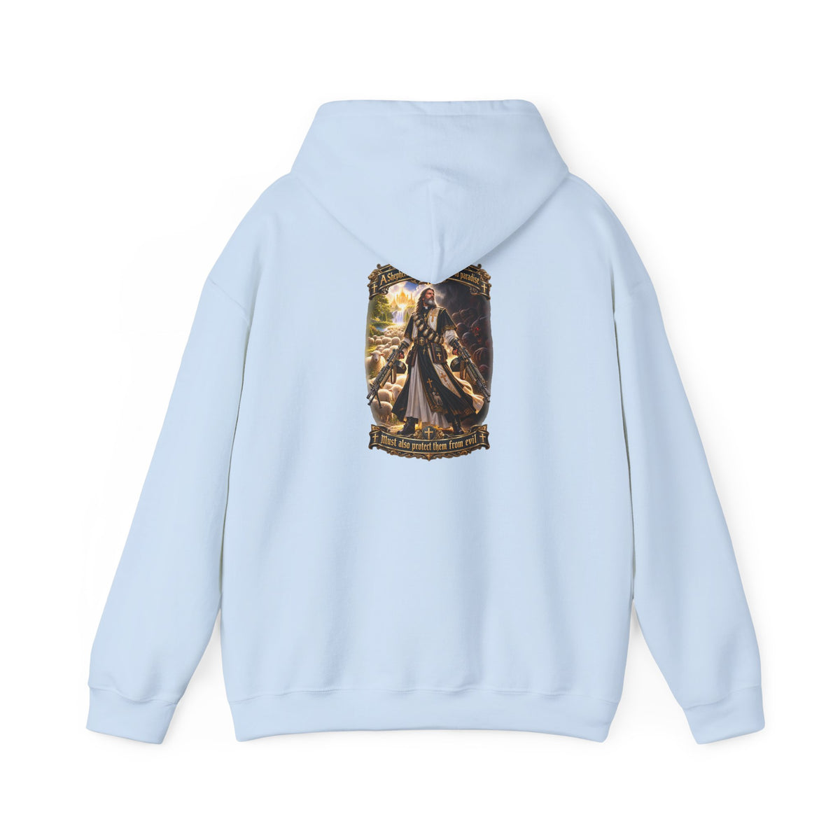 Hoodie: Gothic Angel Guardian Back Print Hoodie – Dark Fantasy Streetwear - Personalized