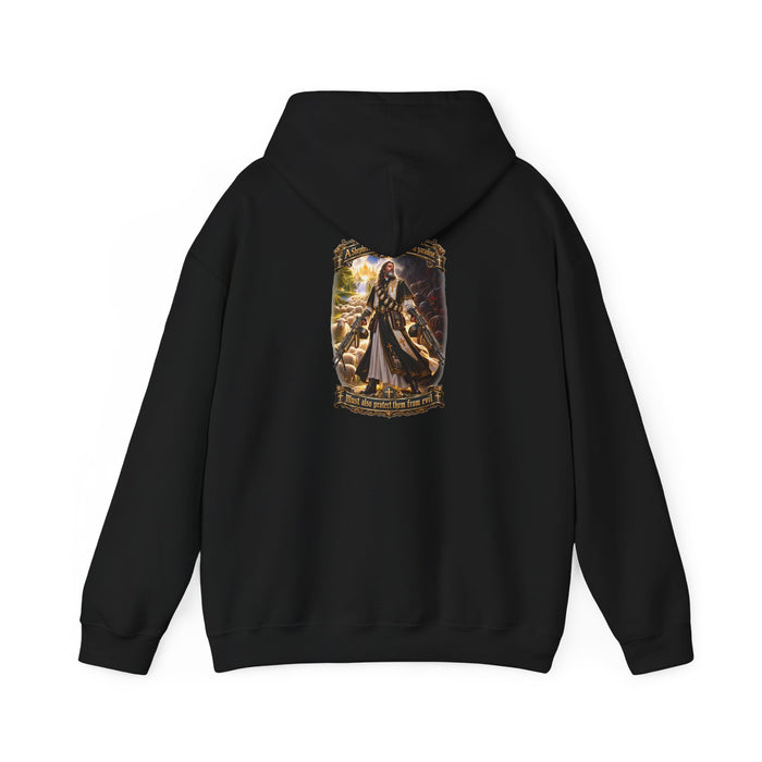 Hoodie: Gothic Angel Guardian Back Print Hoodie – Dark Fantasy Streetwear - Personalized