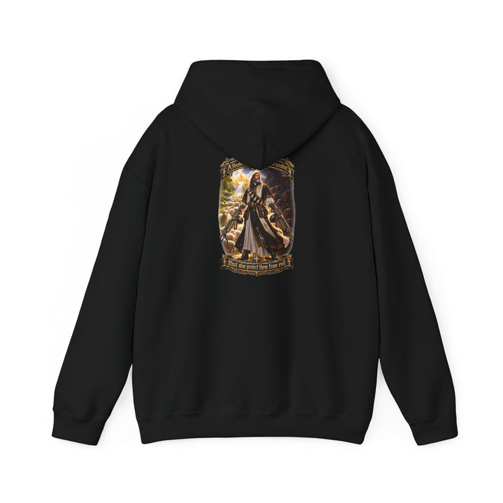 Hoodie: Gothic Angel Guardian Back Print Hoodie – Dark Fantasy Streetwear - Personalized