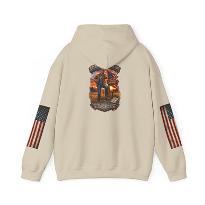 Veteran Tribute Hoodie — American Flag Sleeve Patriotic Military Hoodie
