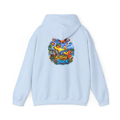 Sitting Duck Graphic Hoodie – Colorful Tropical Duck Illustration - Personalized