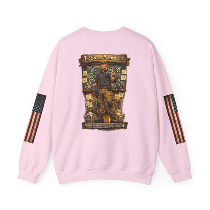 Patriotic Veteran Tribute Crewneck Sweatshirt — American Flag Sleeves & Military Honor Back Print - Personalized