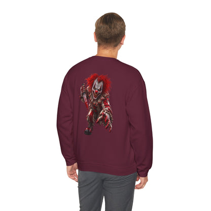 Horror Clown Graphic Sweatshirt — Creepy Red Pennywise Style Back Print - Personalized