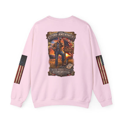 Veteran Tribute Crewneck Sweatshirt— American Flag Sleeve Patriotic Military Sweatshirt