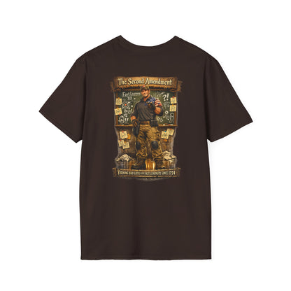 Patriotic Veteran Tribute T-Shirt — American Flag Sleeves & Military Honor Back Print - Personalized