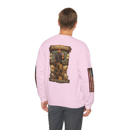 Patriotic Veteran Tribute Crewneck Sweatshirt — American Flag Sleeves & Military Honor Back Print - Personalized
