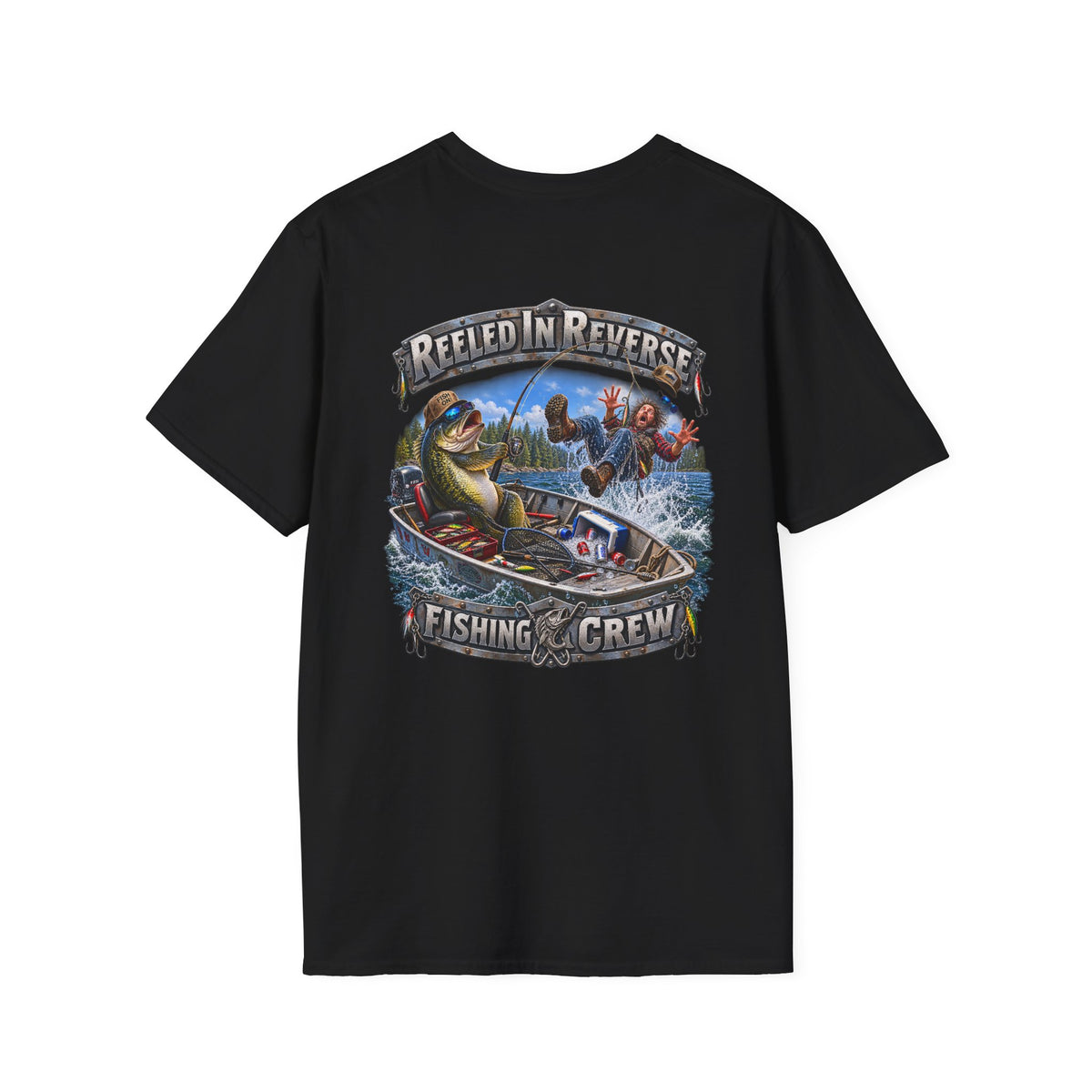 Fishing T-Shirt — "Reeled in Reverse" Graphic - Personalized