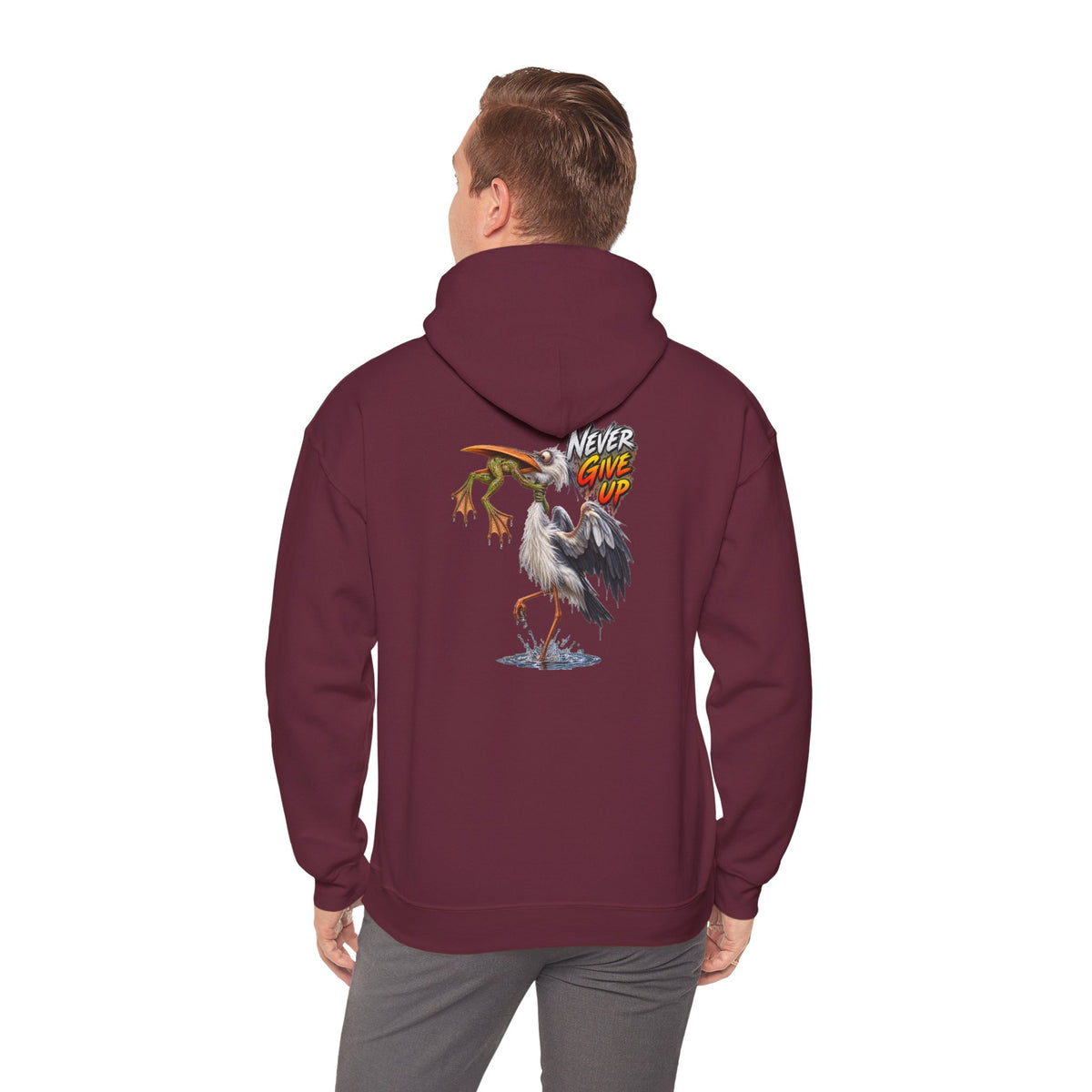 Never Give Up Stork & Frog Crewneck Hoodie - Personalized