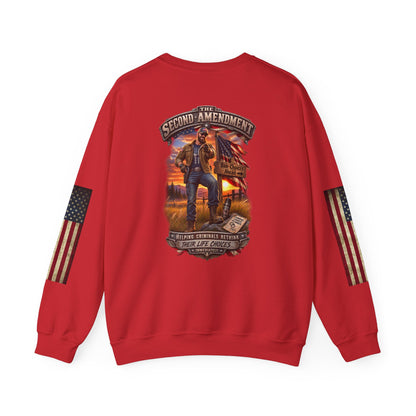 Veteran Tribute Crewneck Sweatshirt — American Flag Sleeve Patriotic Military Sweatshirt - Personalized