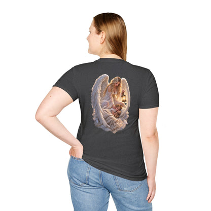 Angel Embrace T-Shirt — Serene Guardian Back Print - personalized