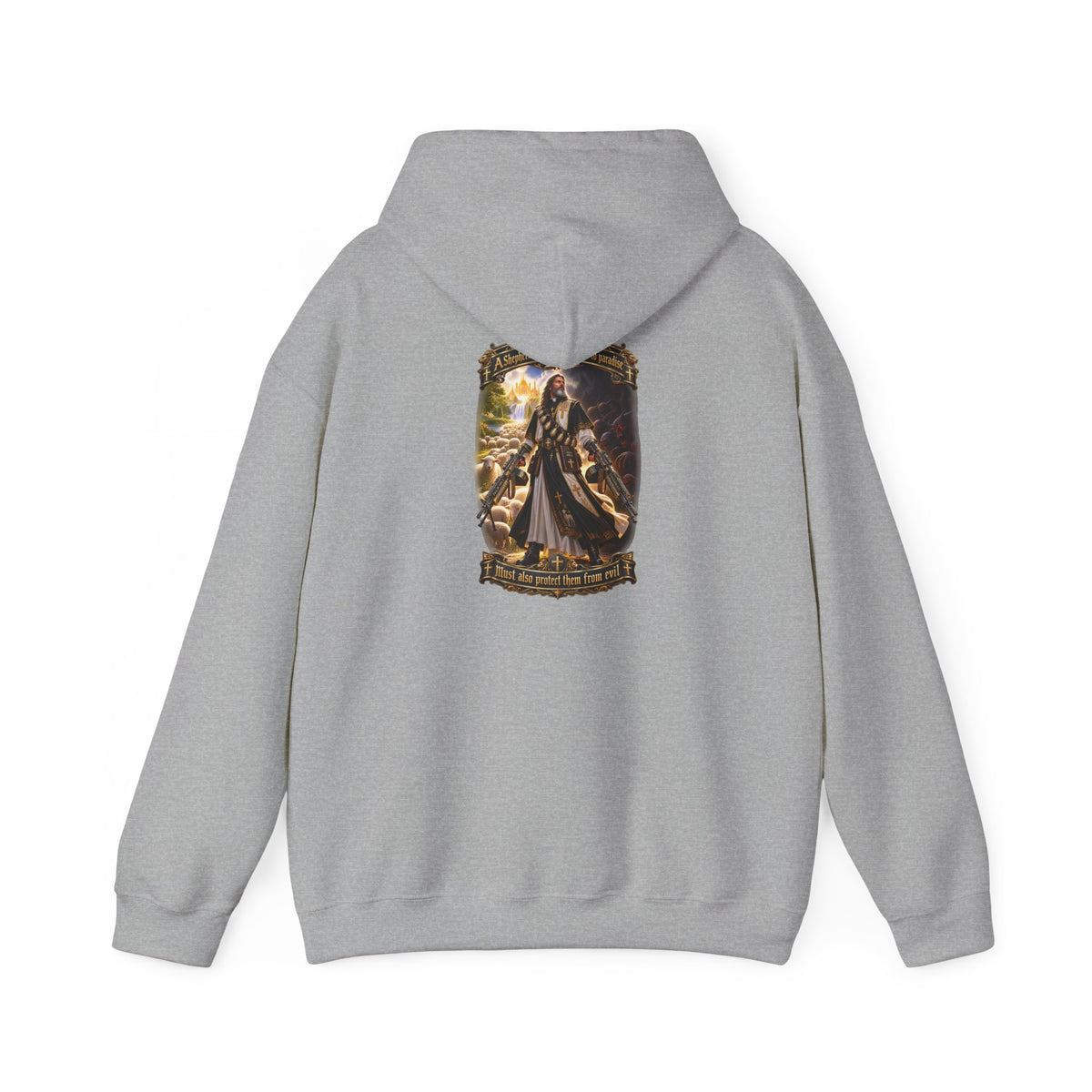 Hoodie: Gothic Angel Guardian Back Print Hoodie – Dark Fantasy Streetwear