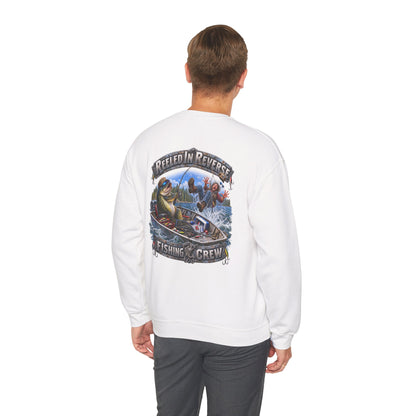 Fishing Crewneck Sweatshirt — "Reeled in Reverse" Graphic - Personalized