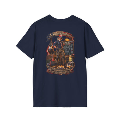 Patriotic Revolutionary War T-Shirt — Vintage American Flag Sleeves