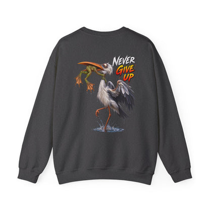 Never Give Up Stork & Frog Crewneck Sweatshirt