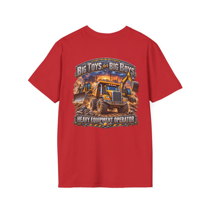 Heavy Equipment Operator T-Shirt — "Big Toys for Big Boys" Construction Truck Graphic - Personalized