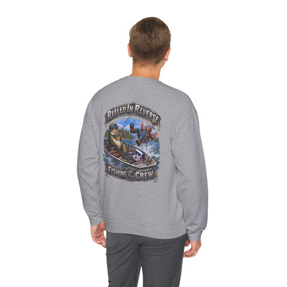 Fishing Crewneck Sweatshirt — "Reeled in Reverse" Graphic - Personalized