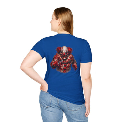 Horror Clown Bear T-Shirt— Creepy Bloodied Teddy Graphic T-Shirt - Personalized