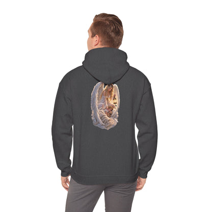 Angel Embrace Hoodie — Serene Guardian Back Print