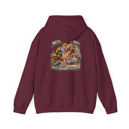 Funny Heavy Equipment Operator Hoodie — "Big Toys for Big Boys" Construction Truck Graphic - Personalized