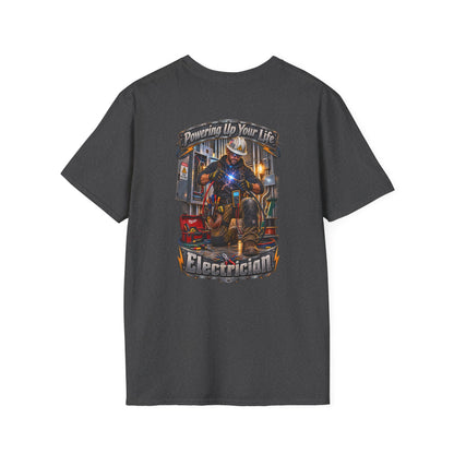 Electrician T-Shirt — 'Powering Up Your Life' Tradesman Gift