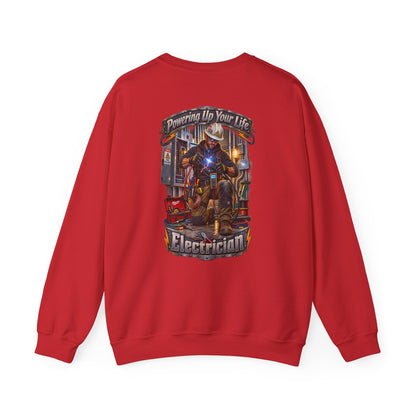 Electrician Crewneck Sweatshirt — 'Powering Up Your Life' Tradesman Gift - Personalized