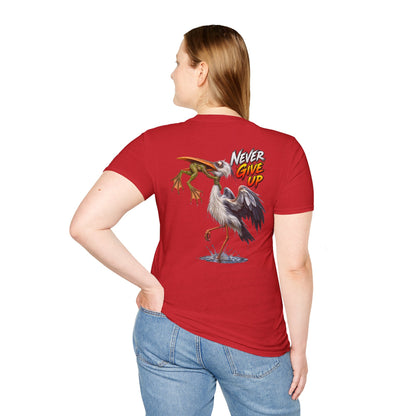 Never Give Up Stork & Frog T-Shirt