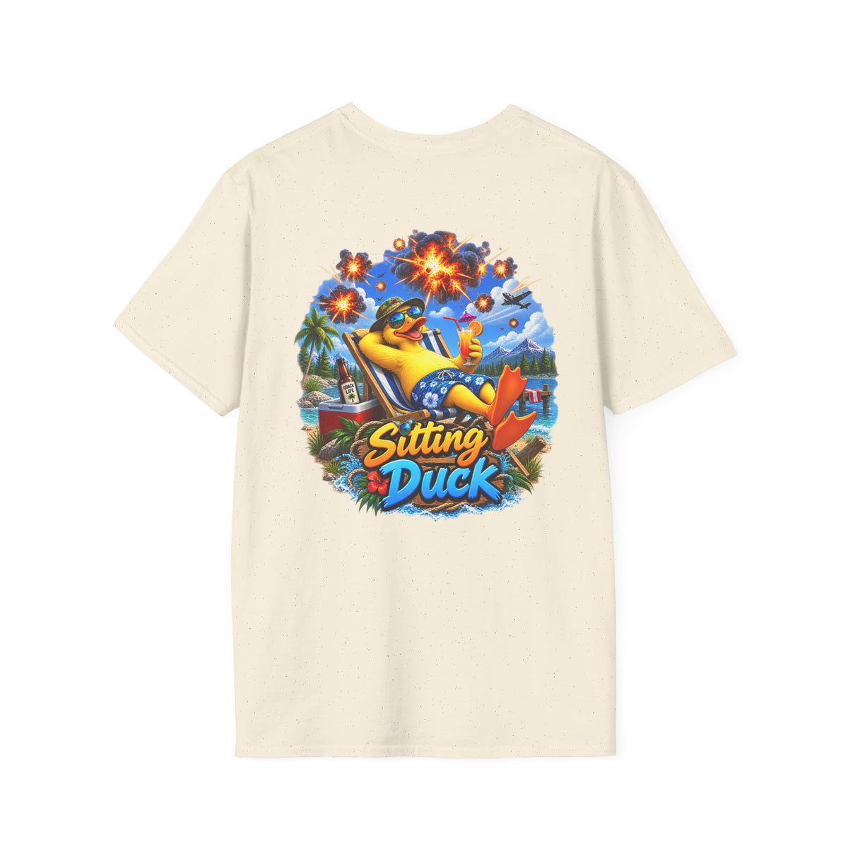 Sitting Duck Graphic T-Shirt – Colorful Tropical Duck - Personalized