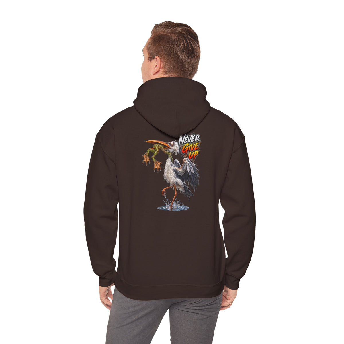 Never Give Up Stork & Frog Crewneck Hoodie - Personalized
