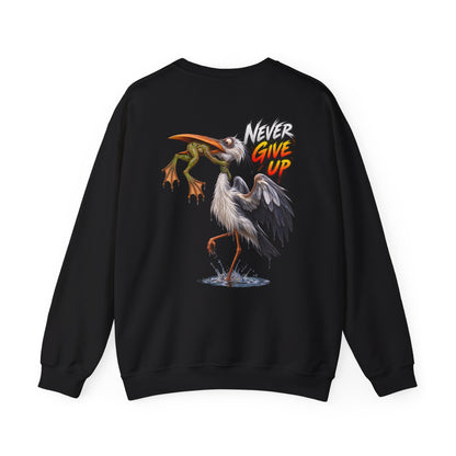 Never Give Up Stork & Frog Crewneck Sweatshirt - Personalized