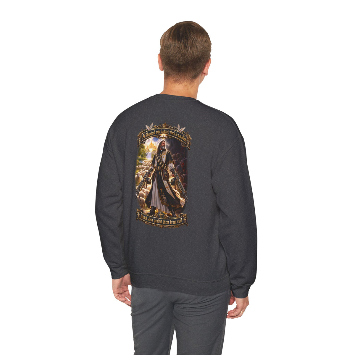 Hoodie: Gothic Angel Guardian Back Print Sweatshirt – Dark Fantasy Streetwear - Personalized