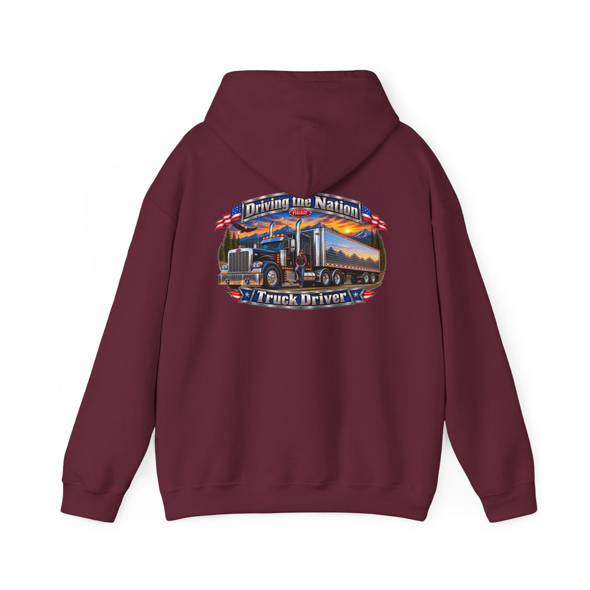 Truck Driver Hoodie  — "Driving the Nation" Patriotic Semi-Truck Design